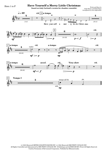Have Yourself A Merry Little Christmas  from MEET ME IN ST. LOUIS (arr. Jan Angermüller)
