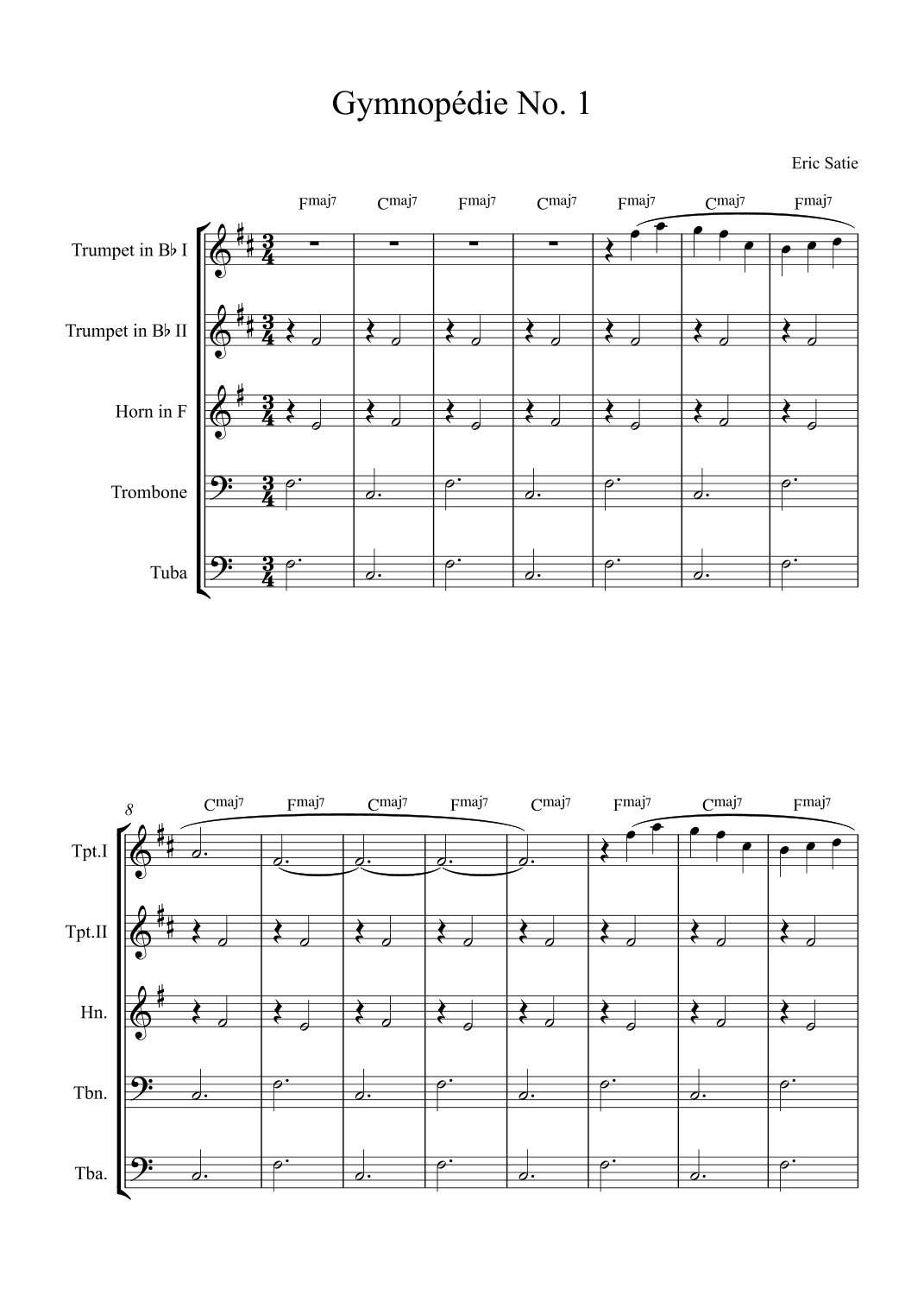 Gymnopédie No. 1 (arr. Alex Nunes Rodrigues)