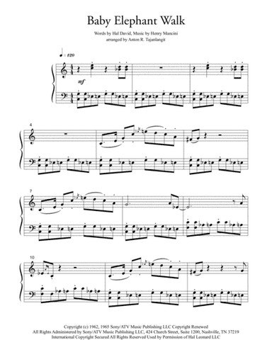 Baby Elephant Walk from the Paramount Picture HATARI! (arr. Anton R. Tajanlangit)