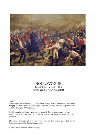 Boolavogue (arr. Alan Wagstaff)