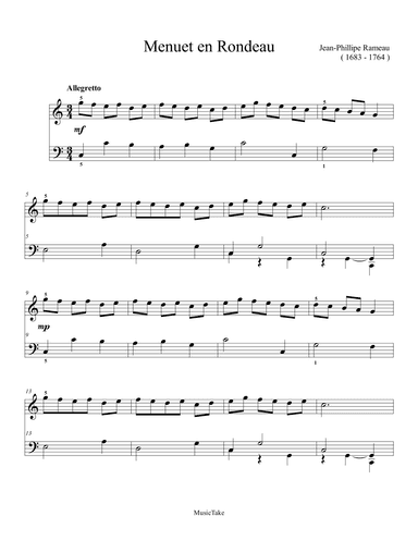 Rameau Menuet en Rondeau in C Major (arr. Ben Choupak)