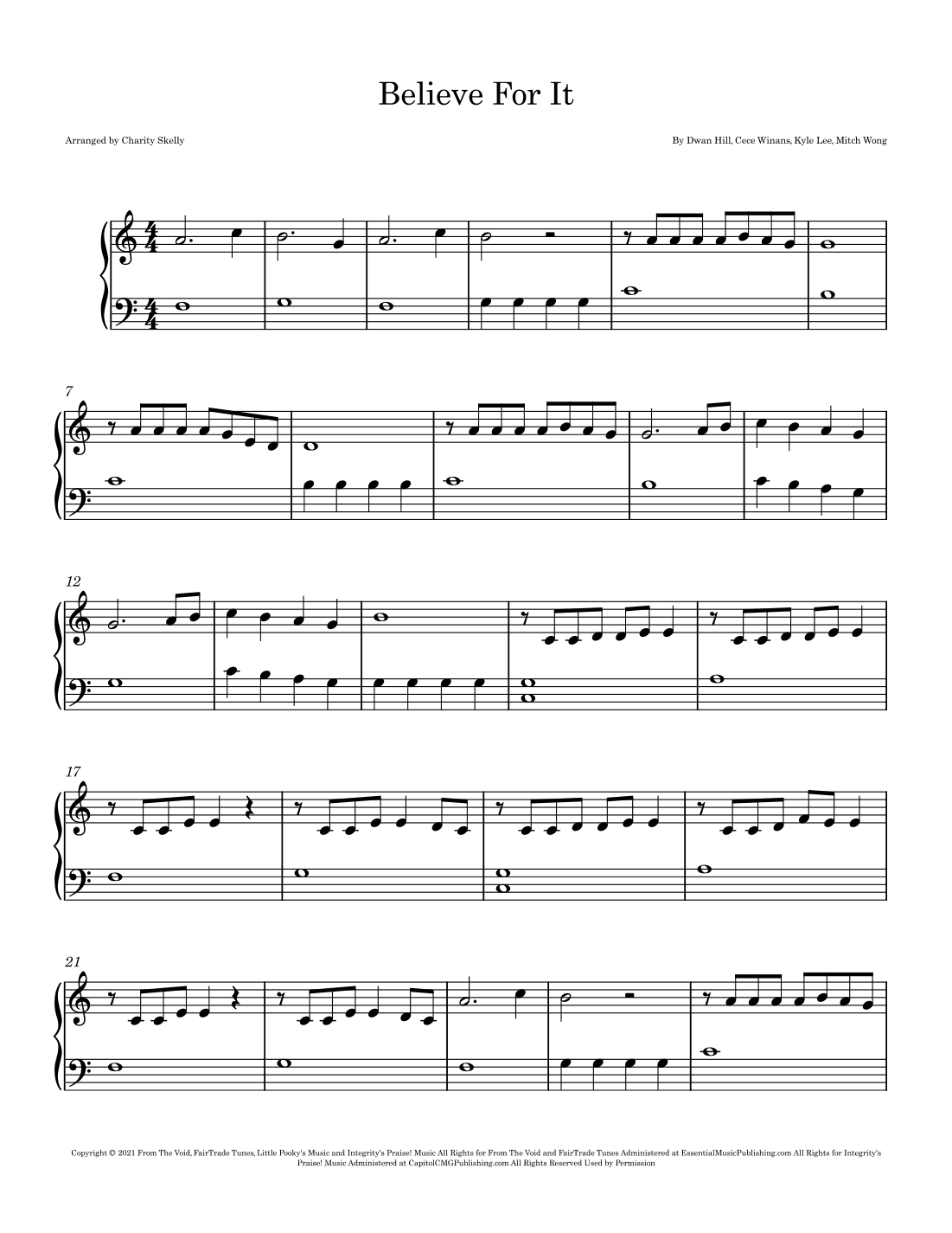 Believe For It (arr. Charity Skelly)