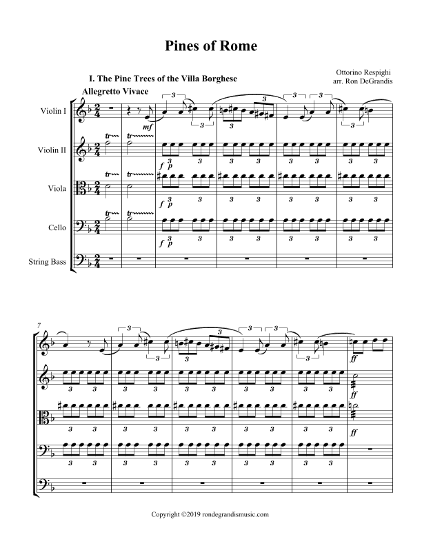 Pines of Rome (for string orchestra) (arr. Ron DeGrandis)