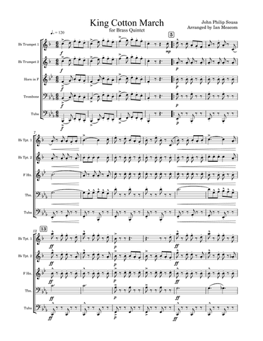 King Cotton March for Brass Quintet (arr. Ian Meacom)