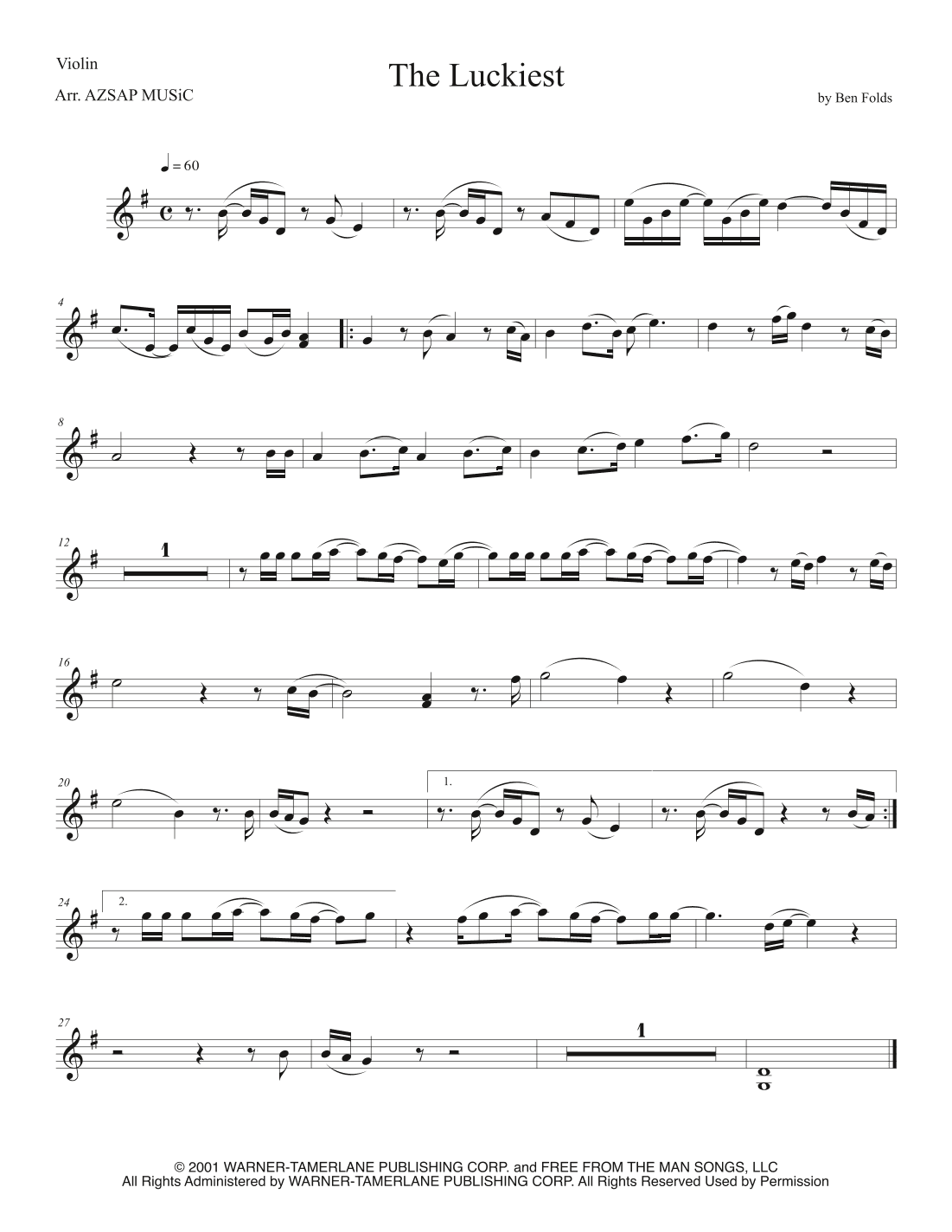 The Luckiest (arr. AZSAP MUSiC)