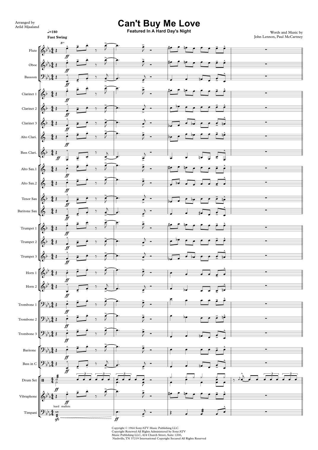 Can't Buy Me Love (arr. Arild Mjaaland)