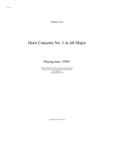 Horn Concerto No.1 in Ab Major