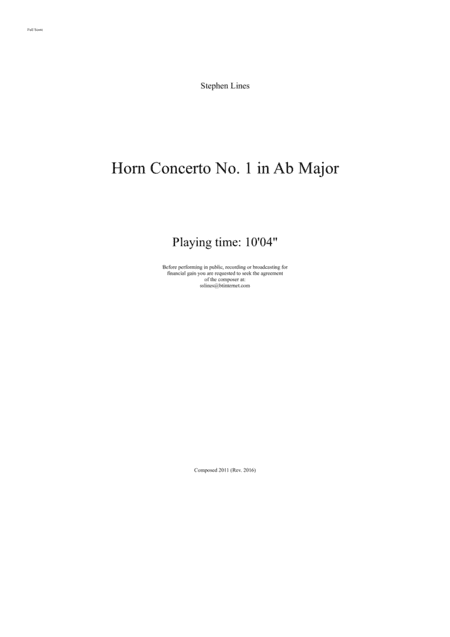 Horn Concerto No.1 in Ab Major