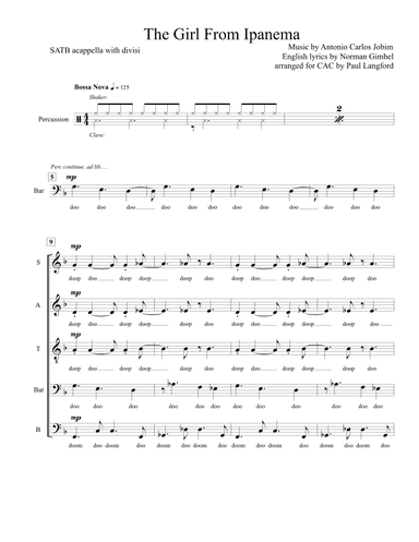 The Girl From Ipanema (garôta De Ipanema) (arr. Paul Langford)