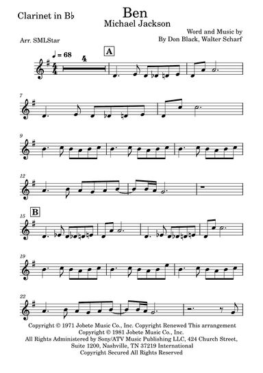 Ben (arr. SMLStar)
