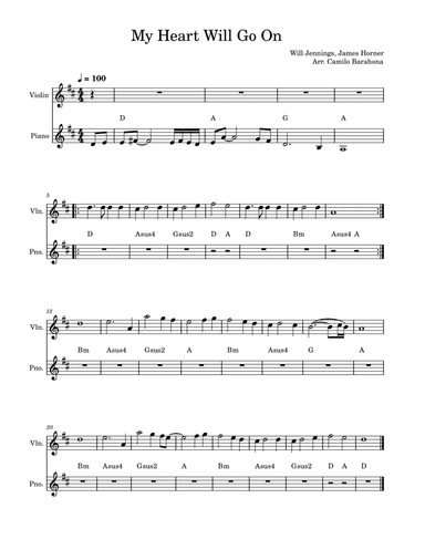 My Heart Will Go On (love Theme From 'titanic') (arr. Camilo Barahona)