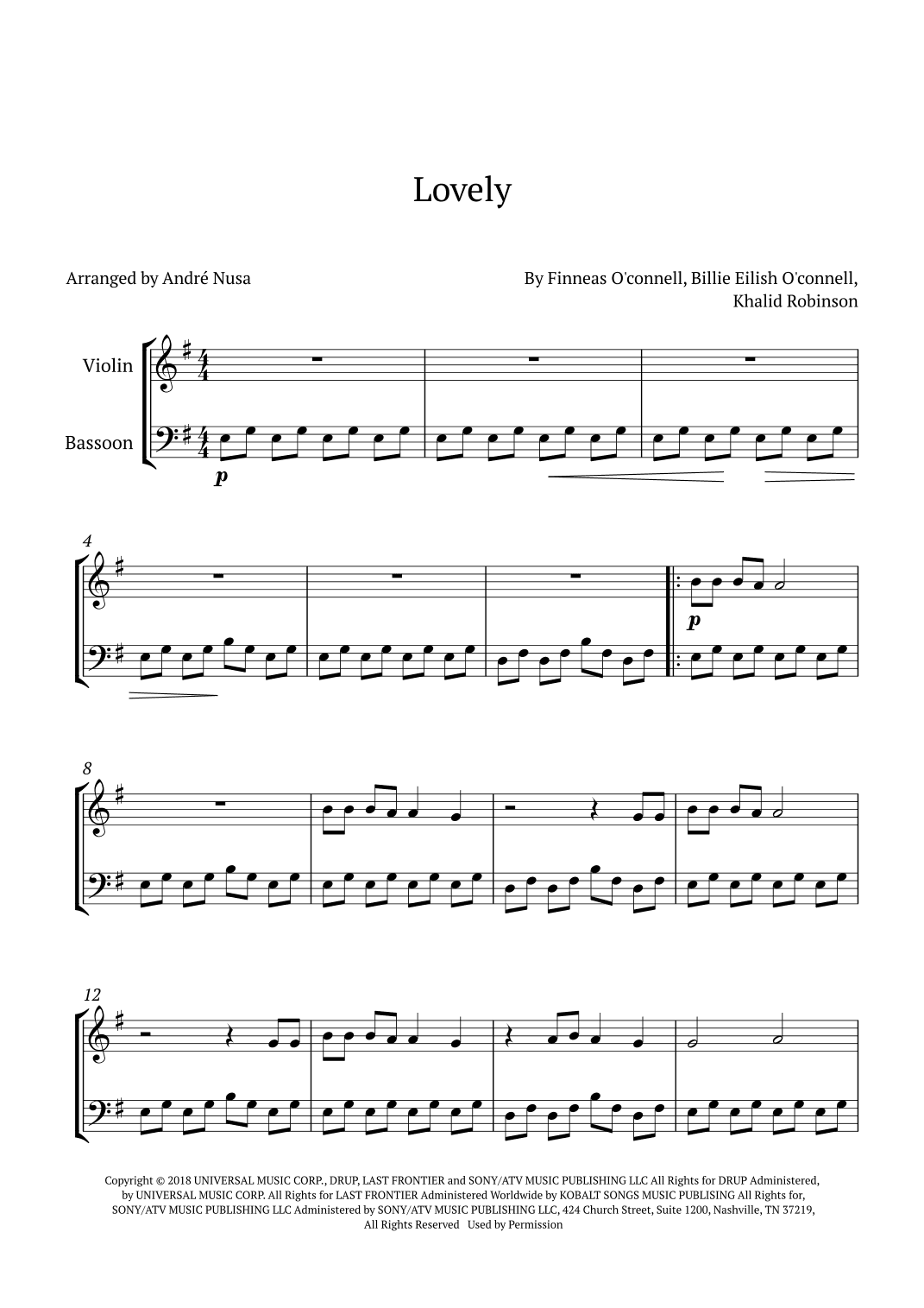 Lovely (arr. André Nusa)