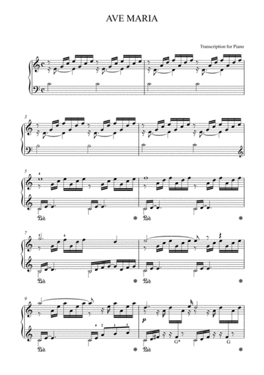 Ave Maria (Bach / Gounod) for piano (arr. Gounod)