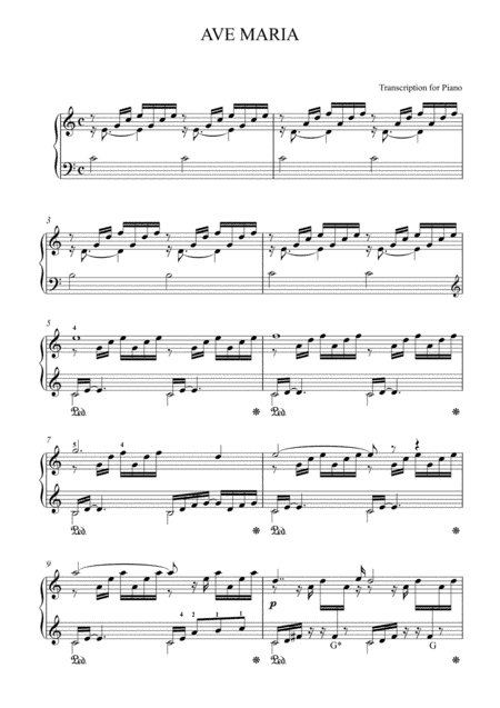 Ave Maria (Bach / Gounod) for piano (arr. Gounod)