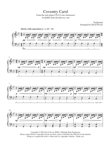 Coventry Carol (arr. David Nevue)