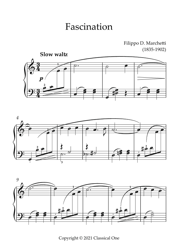 Marchetti - Fascination(With Note name) (arr. MPS)