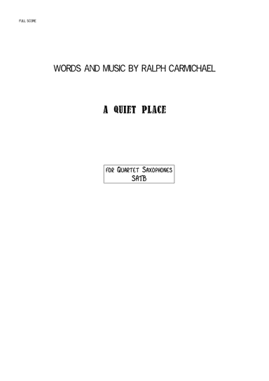 A Quiet Place (arr. MarcosR)