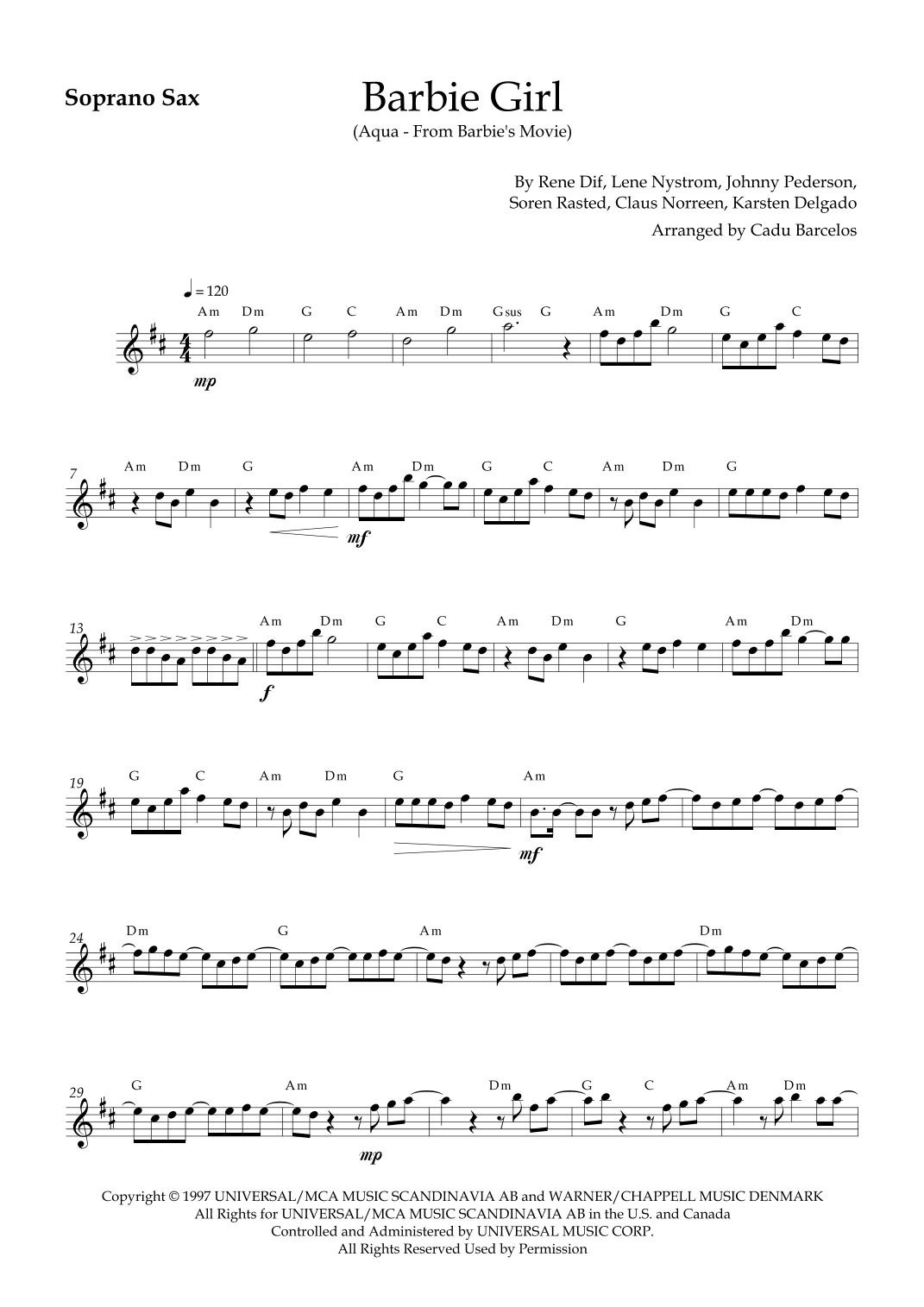 Barbie Girl (arr. Cadu Barcelos)