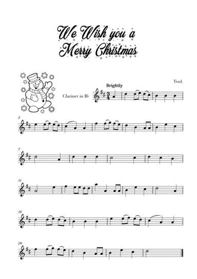 We Wish you a Merry Christmas (for Clarinet) (arr. Cadenza Editions)