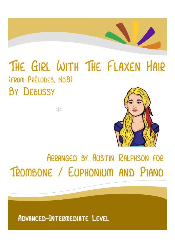 The Girl With The Flaxen Hair (Debussy) - trombone / euphonium and piano with FREE BACKING TRACK (arr. Austin Ralphson)
