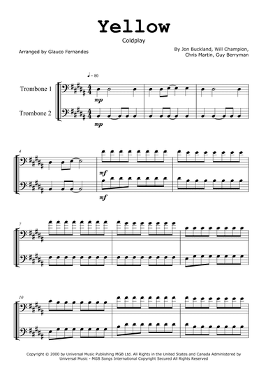 Yellow (arr. Glauco Fernandes)