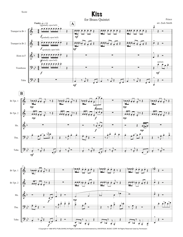 Kiss (arr. Zack Smith)