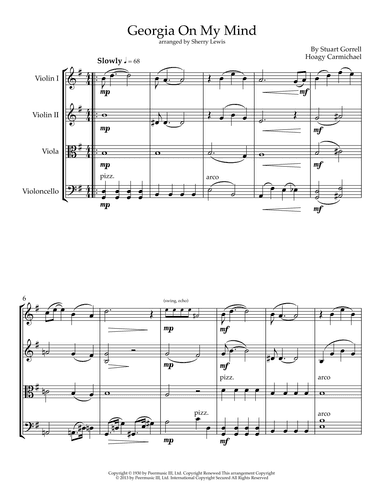 Georgia On My Mind (arr. Sherry Lewis)
