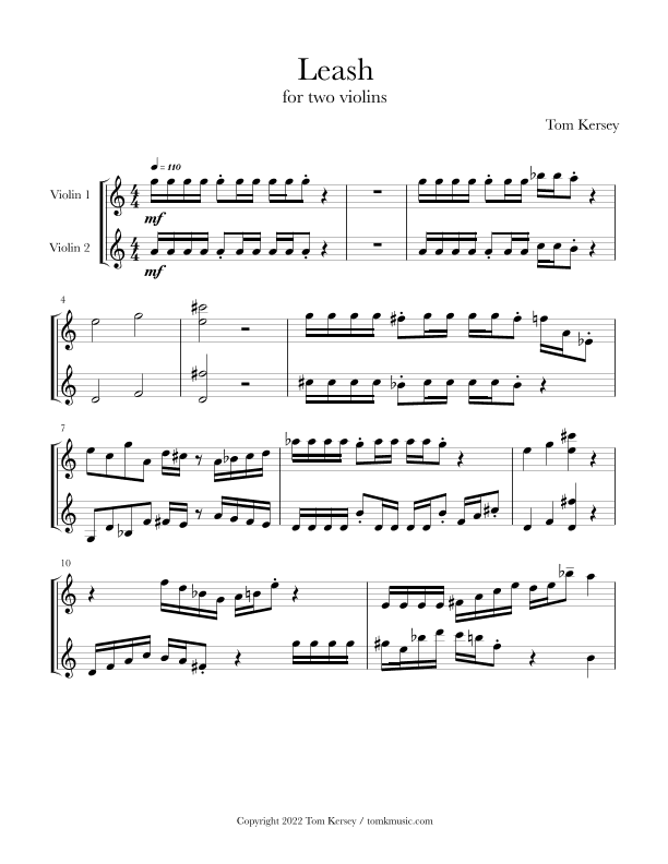 Leash - for two violins