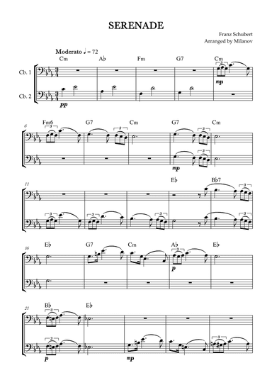 Serenade | Schubert | String bass duet | Chords (arr. Milanov)