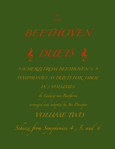 The Beethoven Duets For Oboe Volume 2 Scherzi 4, 5 and 6 (arr. Joe Procopio)
