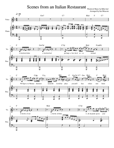 Scenes From An Italian Restaurant (arr. Ian Meacom)