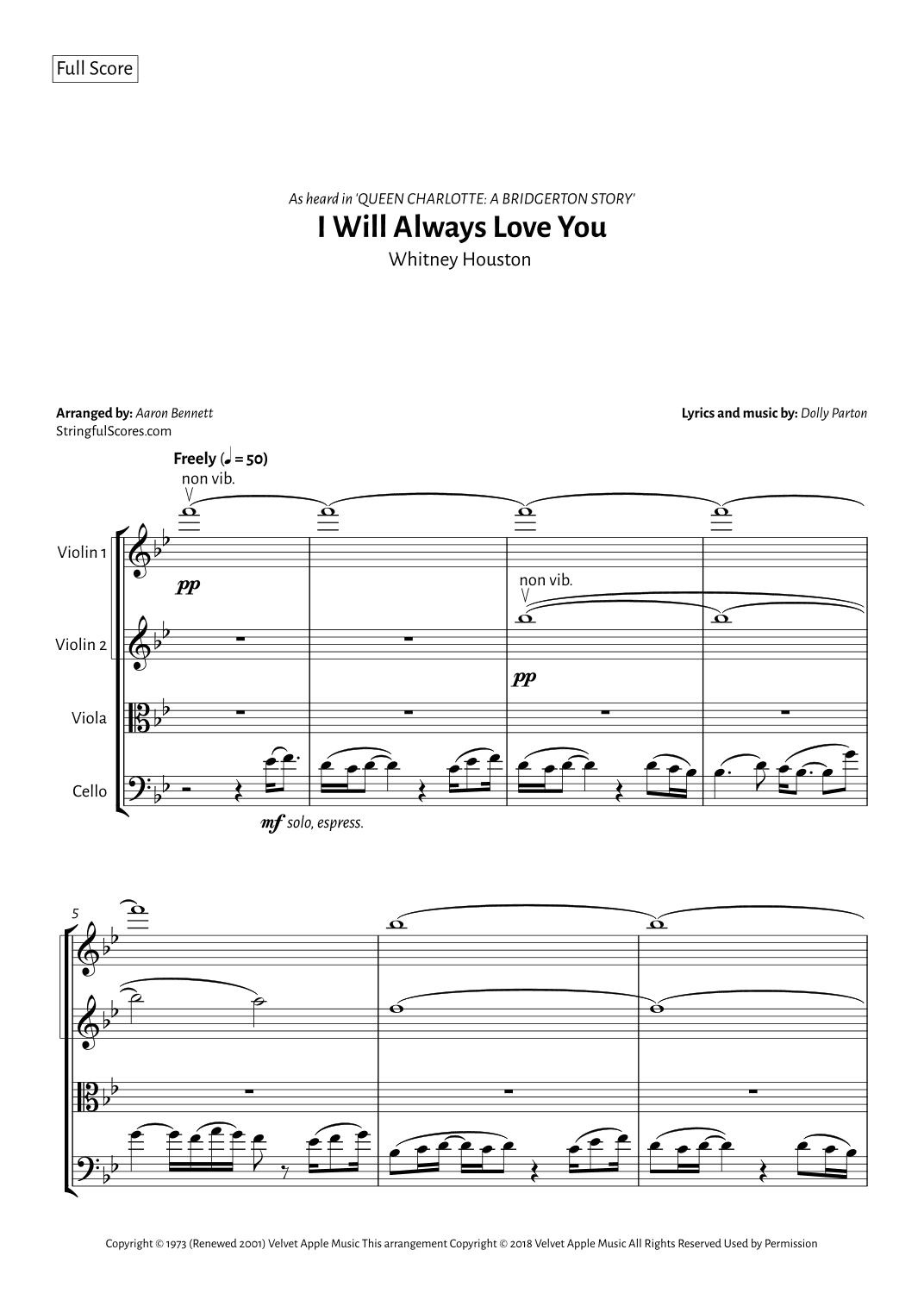 I Will Always Love You (arr. Aaron Bennett)