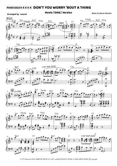Don't You Worry 'bout A Thing (arr. caorun)