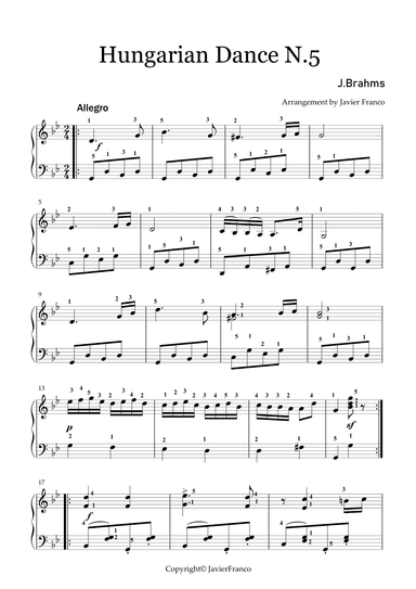 Hungarian Dance N°5 (arr. javier franco)