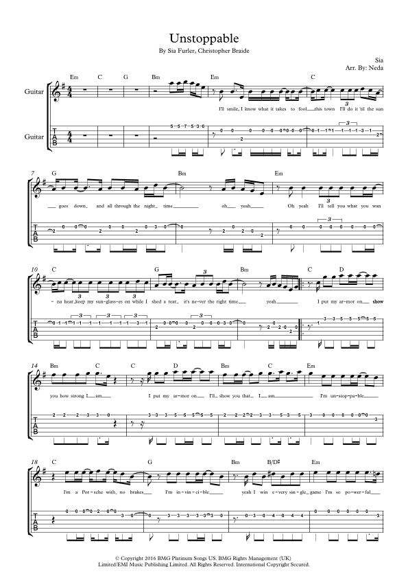Unstoppable (arr. Arr. Neda)