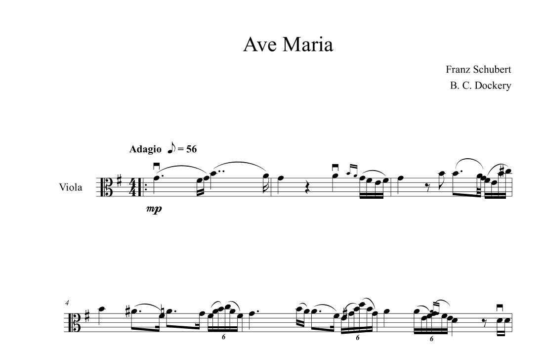 Ave Maria (Viola Solo) (arr. B. C. Dockery)