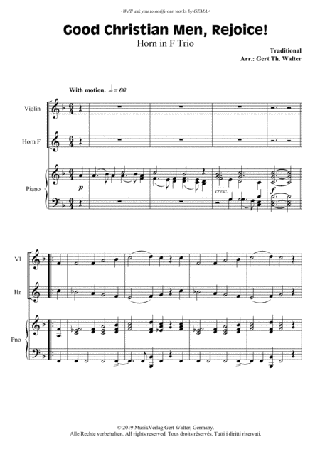 Good Christian Men, Rejoice! (arr. Gert Th. Walter)