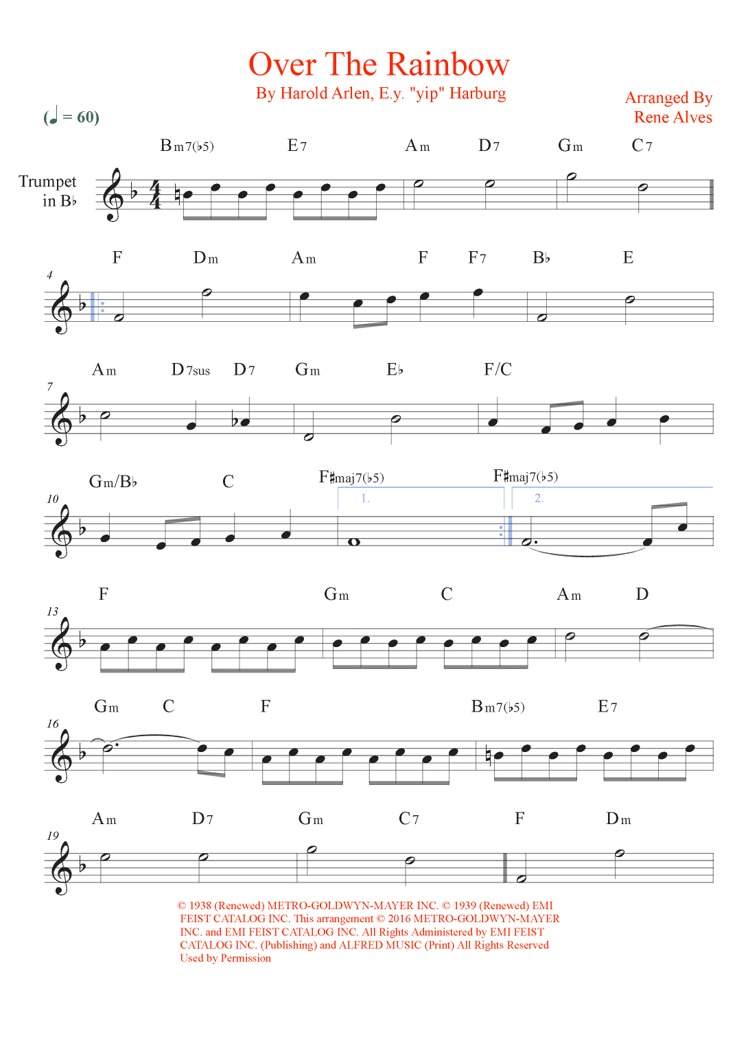 Over The Rainbow (arr. Rene Alves)