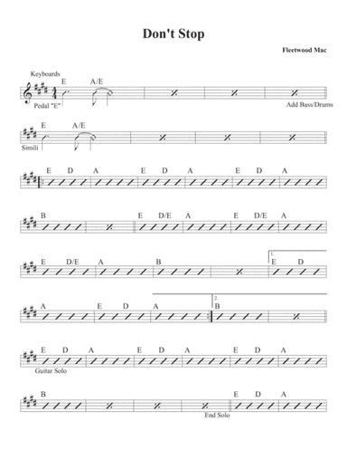 Don't Stop (arr. David M Fagnant)