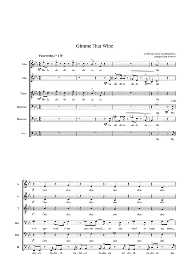 Gimme That Wine (arr. Ben Sawyer)