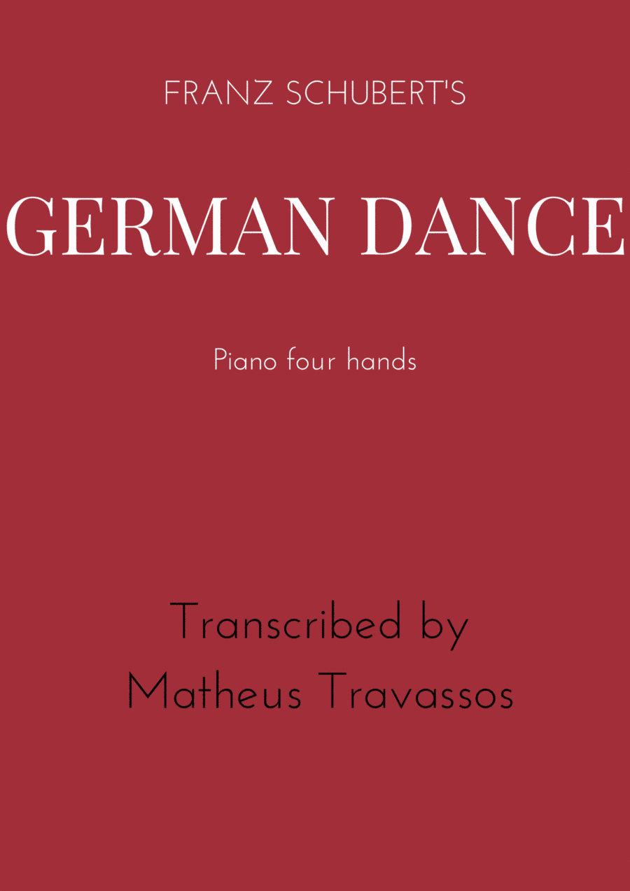 Franz Schubert's German Dance for four hands piano (arr. Matheus Travassos)