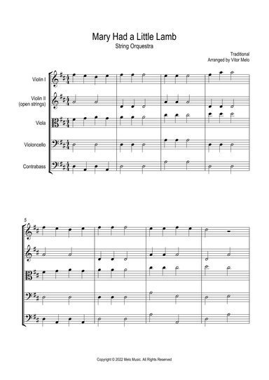 Mary Had a Little Lamb (arr. Vitor Melo)