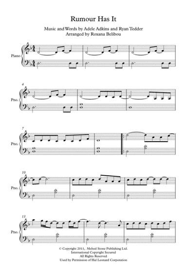 Rumour Has It (arr. Roxana Belibou)