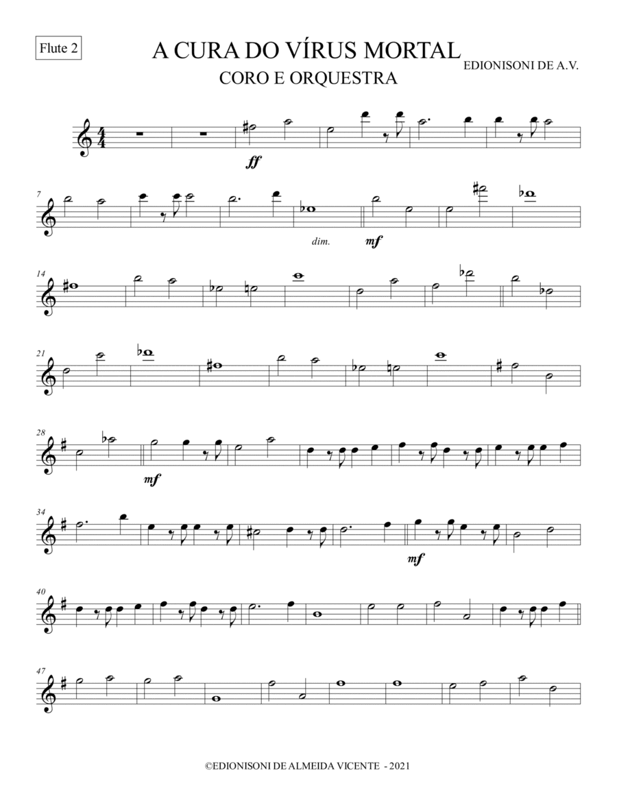 FLUTE 2 - A CURA DO VÍRUS MORTAL PARA CORO E ORQUESTRA