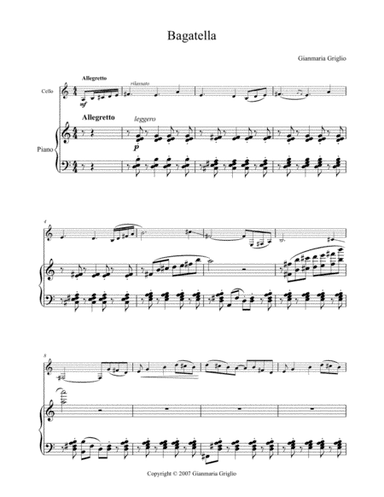 Bagatella for cello and piano