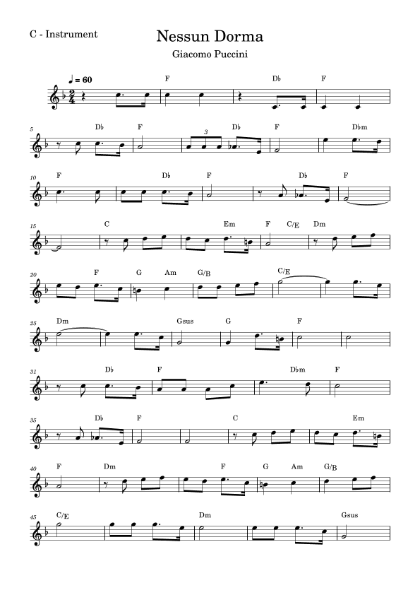 Nessun Dorma (arr. Fabio Eduardo de Oliveira)