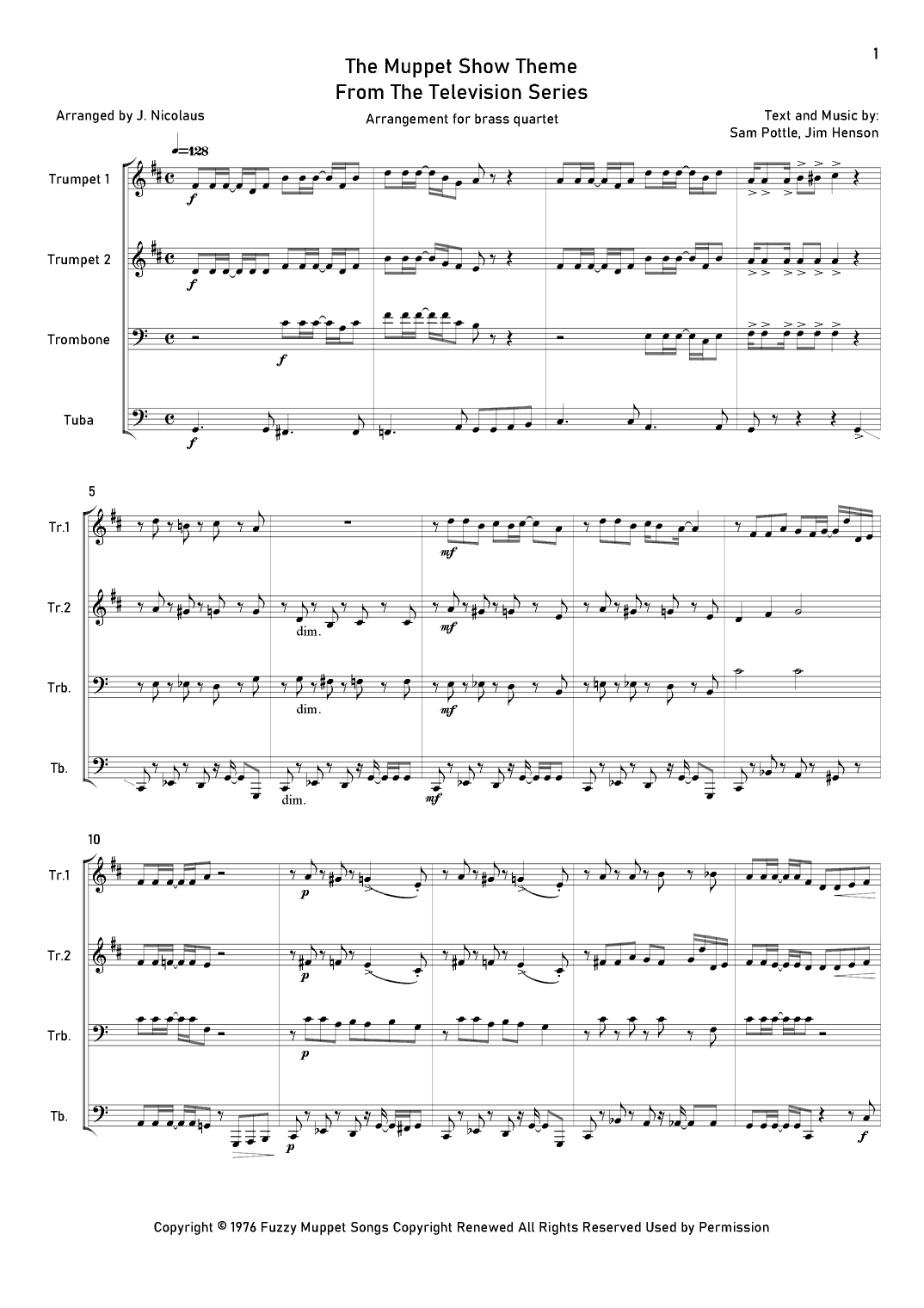 The Muppet Show Theme (arr. John Nicolaus)