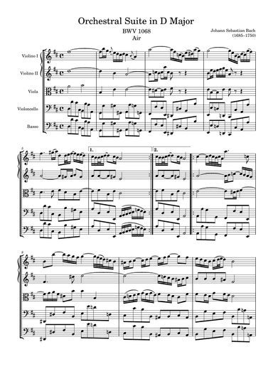 Air from Orchestral Suite in D Major (arr. Zachary Corbett)