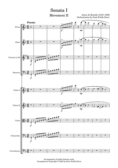 Kontski, Sonata I (Movement II) arranged for orchestra (arr. Scott Fields Davis)