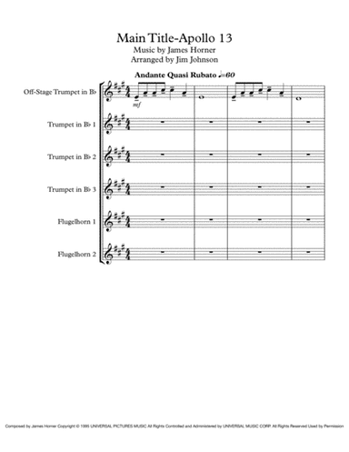 Main Title - Apollo 13 (arr. Jim Johnson)